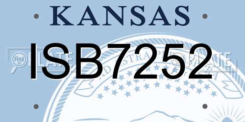 ISB7252 Kansas License Plate