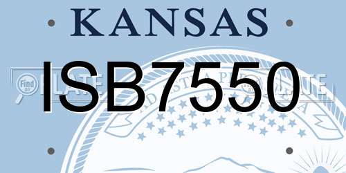 ISB7550 Kansas License Plate