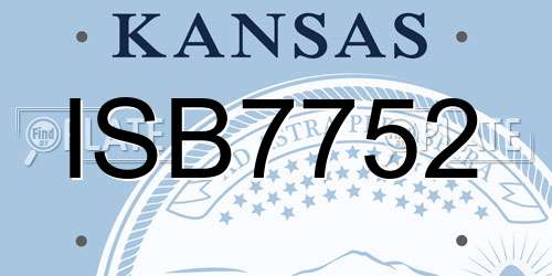 ISB7752 Kansas License Plate