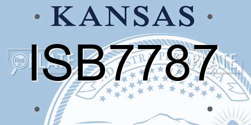 ISB7787 Kansas License Plate