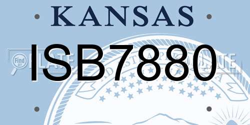 ISB7880 Kansas License Plate
