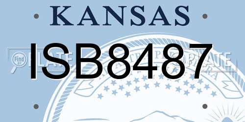 ISB8487 Kansas License Plate