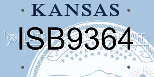 ISB9364 Kansas License Plate