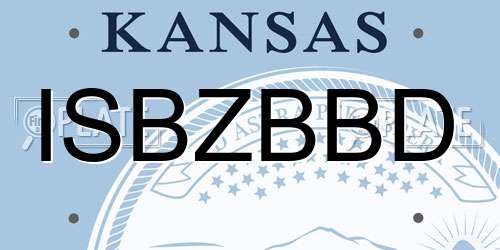 ISBZBBD Kansas License Plate