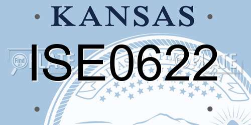ISE0622 Kansas License Plate