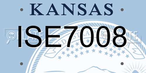 ISE7008 Kansas License Plate