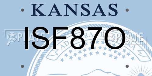 ISF87O Kansas License Plate