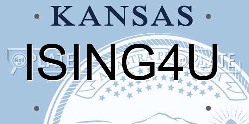 ISING4U Kansas License Plate