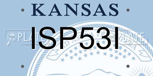 ISP53I Kansas License Plate