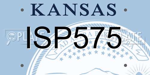 ISP575 Kansas License Plate