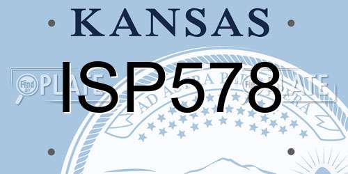 ISP578 Kansas License Plate