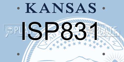 ISP831 Kansas License Plate