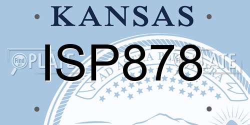 ISP878 Kansas License Plate