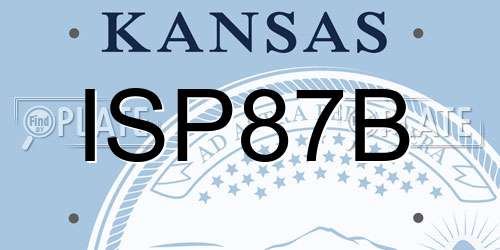 ISP87B Kansas License Plate