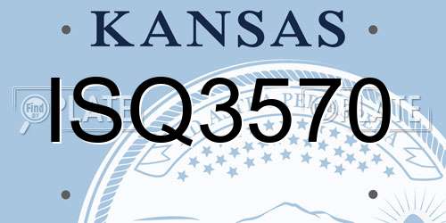ISQ3570 Kansas License Plate