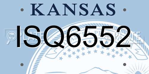 ISQ6552 Kansas License Plate