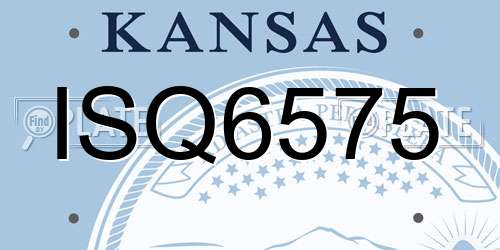 ISQ6575 Kansas License Plate