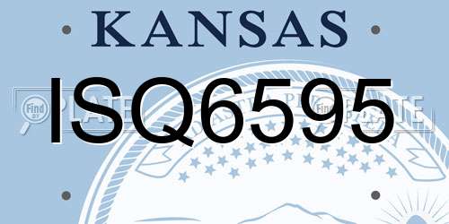 ISQ6595 Kansas License Plate