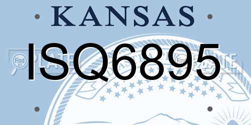 ISQ6895 Kansas License Plate