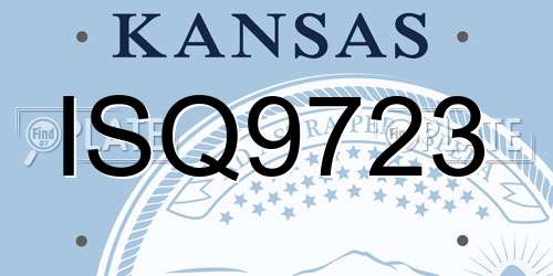 ISQ9723 Kansas License Plate