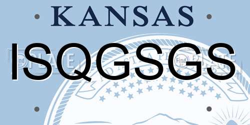ISQGSGS Kansas License Plate