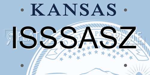ISSSASZ Kansas License Plate
