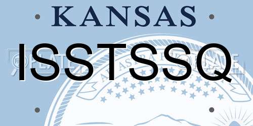 ISSTSSQ Kansas License Plate