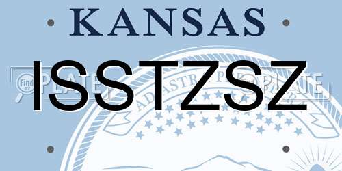 ISSTZSZ Kansas License Plate
