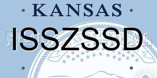ISSZSSD Kansas License Plate