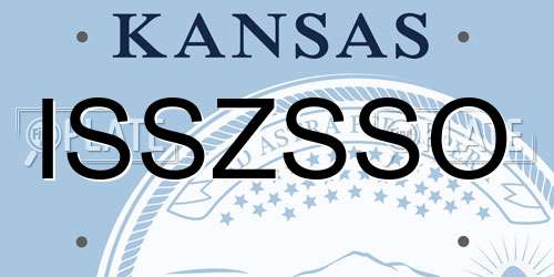 ISSZSSO Kansas License Plate