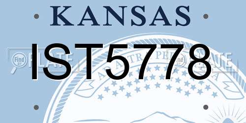 IST5778 Kansas License Plate