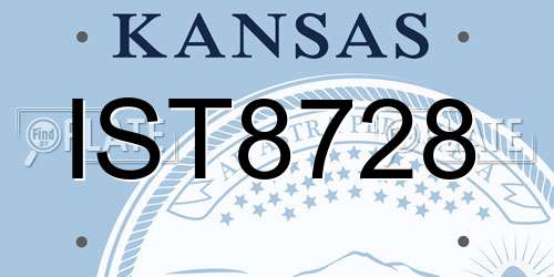 IST8728 Kansas License Plate