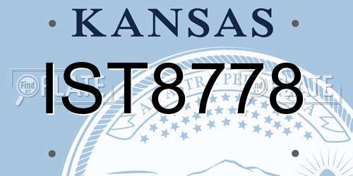IST8778 Kansas License Plate