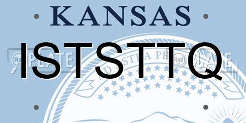 ISTSTTQ Kansas License Plate