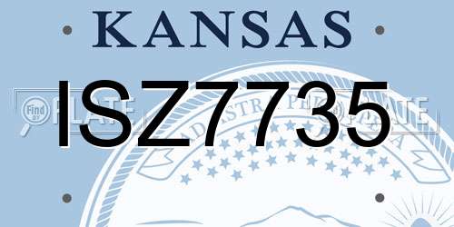 ISZ7735 Kansas License Plate
