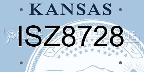 ISZ8728 Kansas License Plate