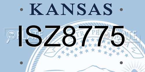 ISZ8775 Kansas License Plate