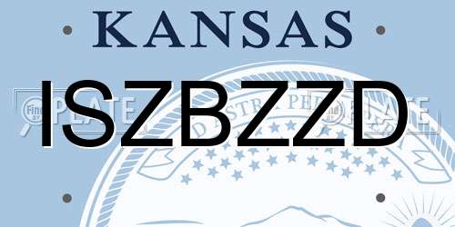 ISZBZZD Kansas License Plate