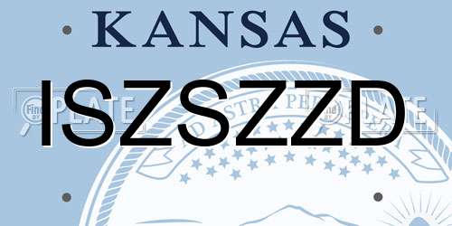 ISZSZZD Kansas License Plate