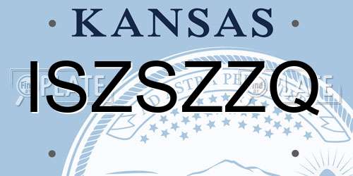 ISZSZZQ Kansas License Plate