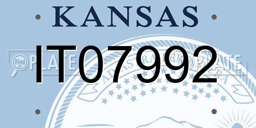 IT07992 Kansas License Plate