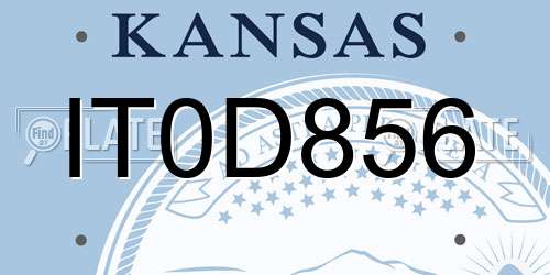 IT0D856 Kansas License Plate