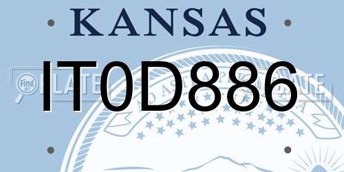 IT0D886 Kansas License Plate