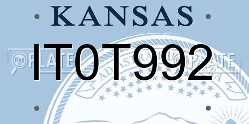IT0T992 Kansas License Plate
