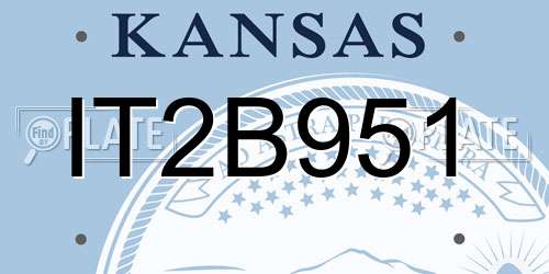 IT2B951 Kansas License Plate