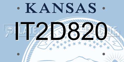 IT2D820 Kansas License Plate