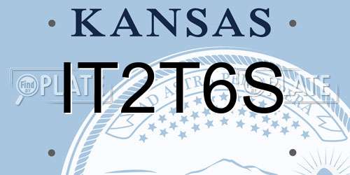 IT2T6S Kansas License Plate