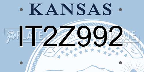 IT2Z992 Kansas License Plate