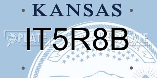IT5R8B Kansas License Plate