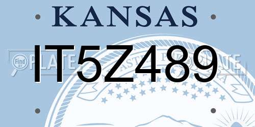 IT5Z489 Kansas License Plate